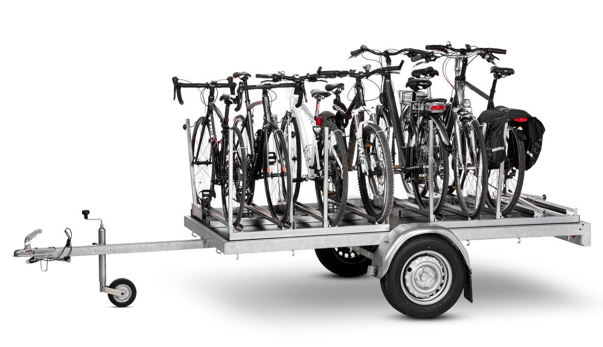 VK Rimorchio Portabici 8-12 Bici Pianale Basso
