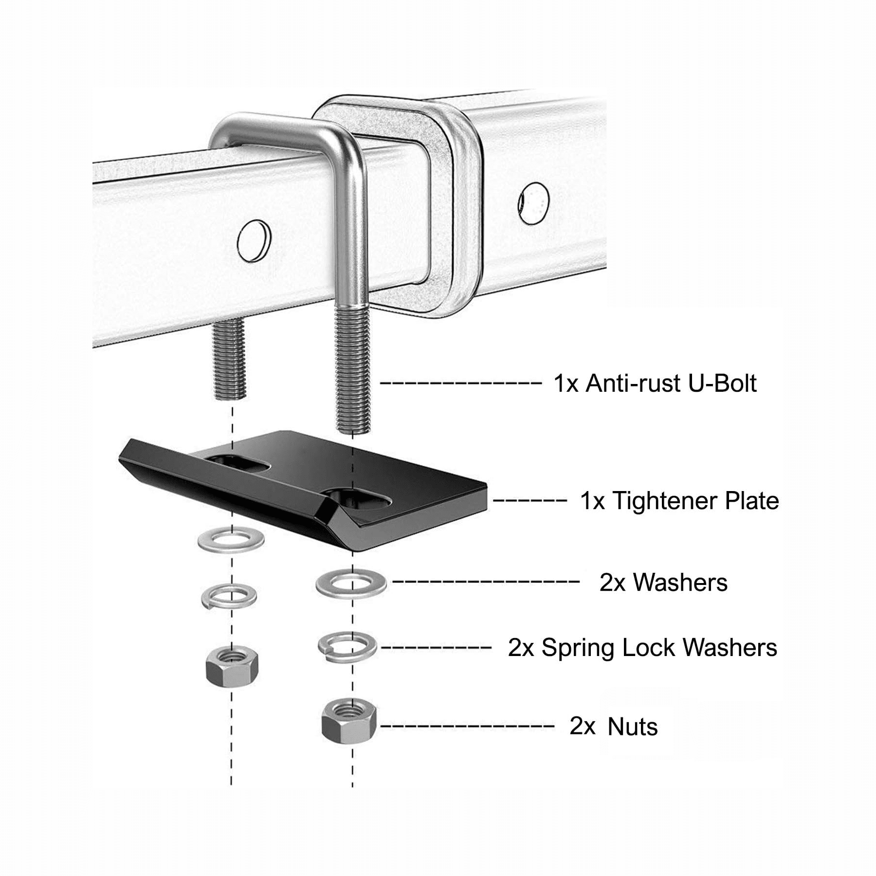 X-Rack BK2 staffa stabilizzatrice gancio traino 2 pollici