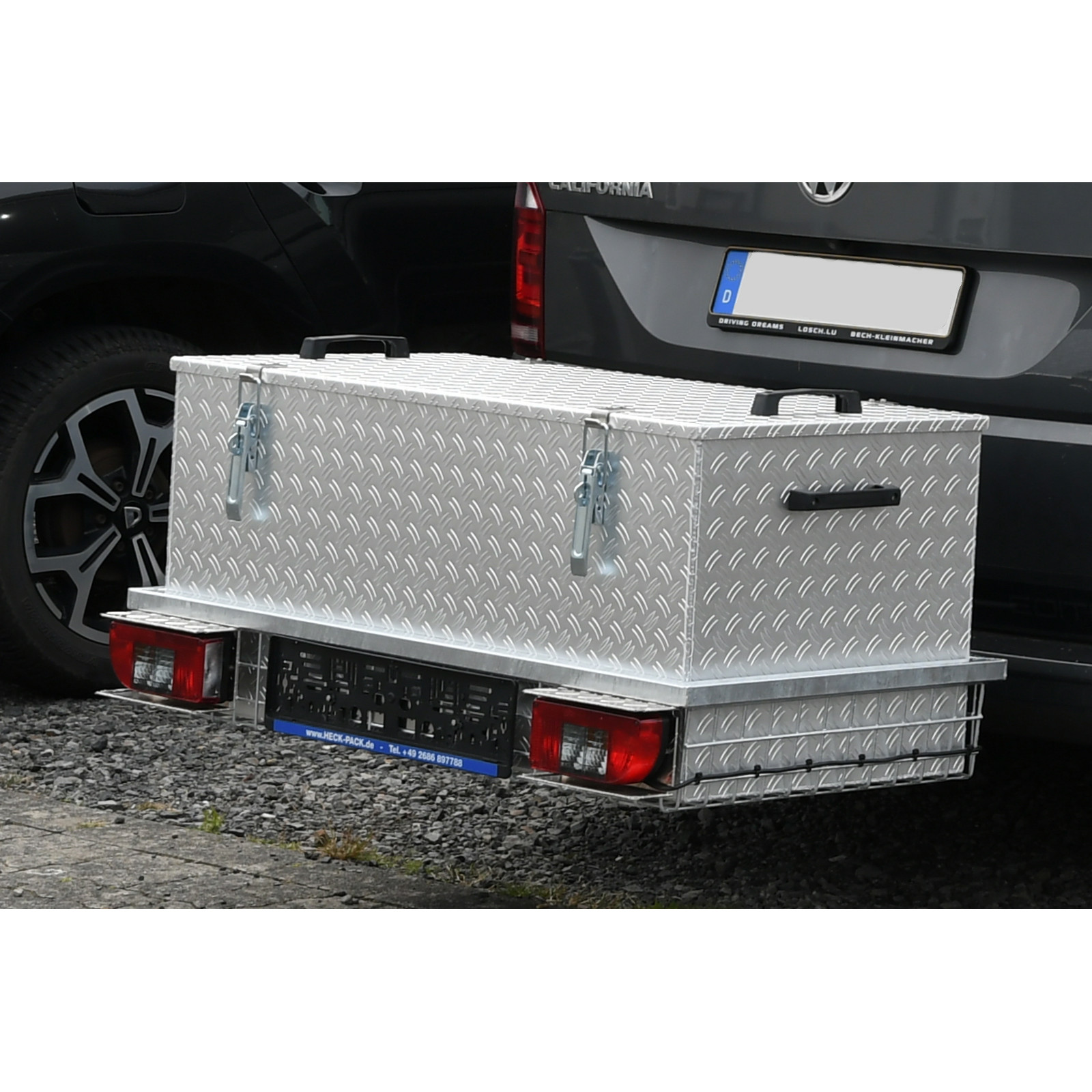 Heck-Pack 1200x500 mm box in alluminio per portapacchi con coperchio