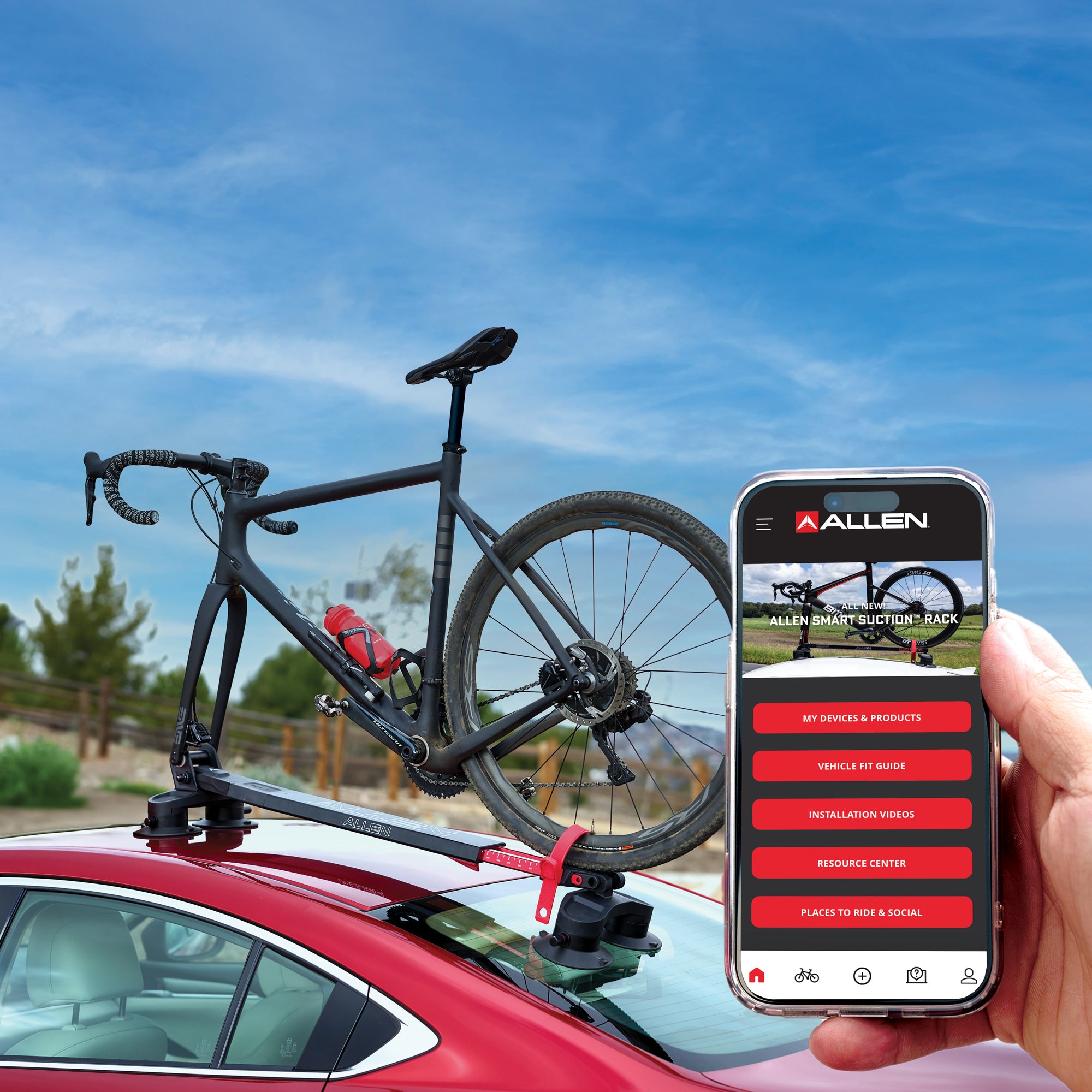 Allen Sports Smart Suction portabici ventosa 1 bici 16 kg
