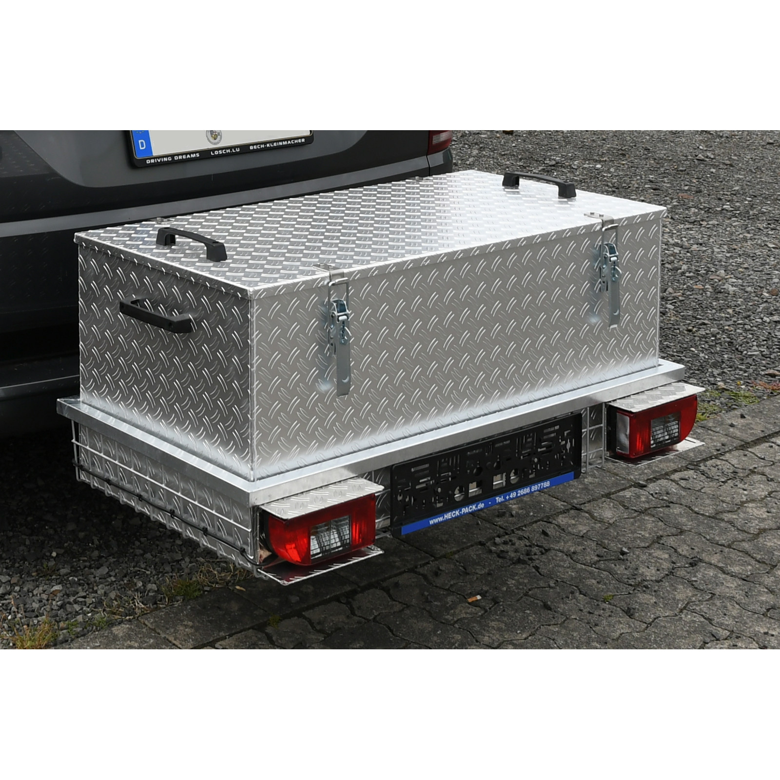 Heck-Pack 1200x500 mm box in alluminio per portapacchi con coperchio