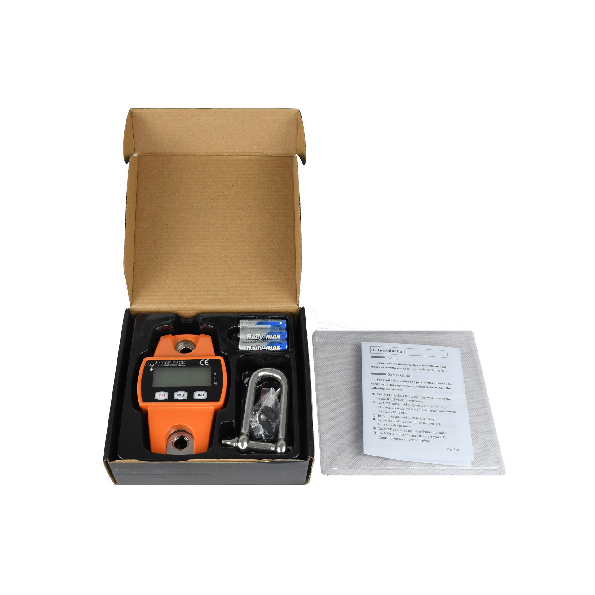 Heck-Pack 300 kg bilancia sospesa digitale con display LCD tara