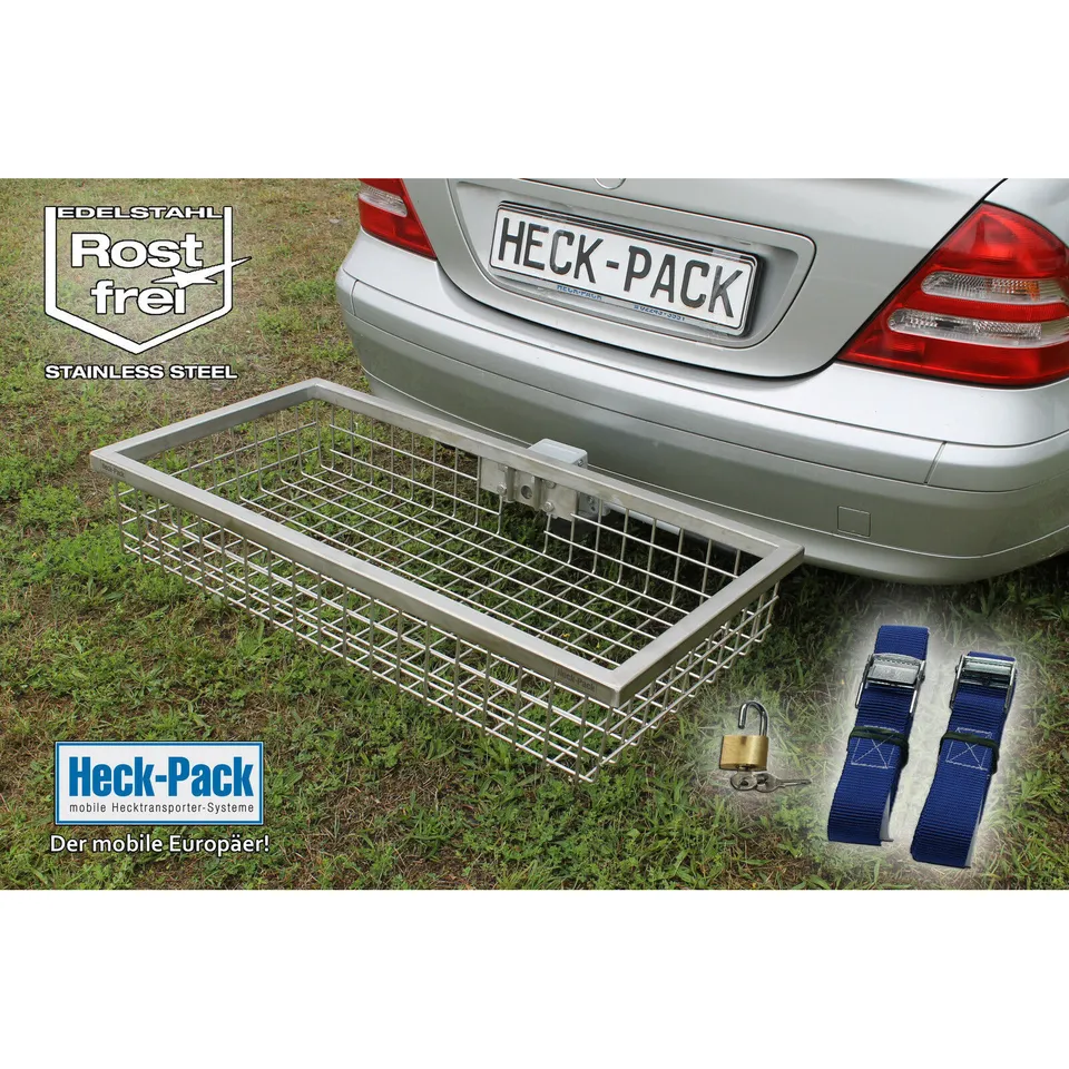 Heck-Pack Deluxe 1200x500x175 mm portacarico gancio traino inox