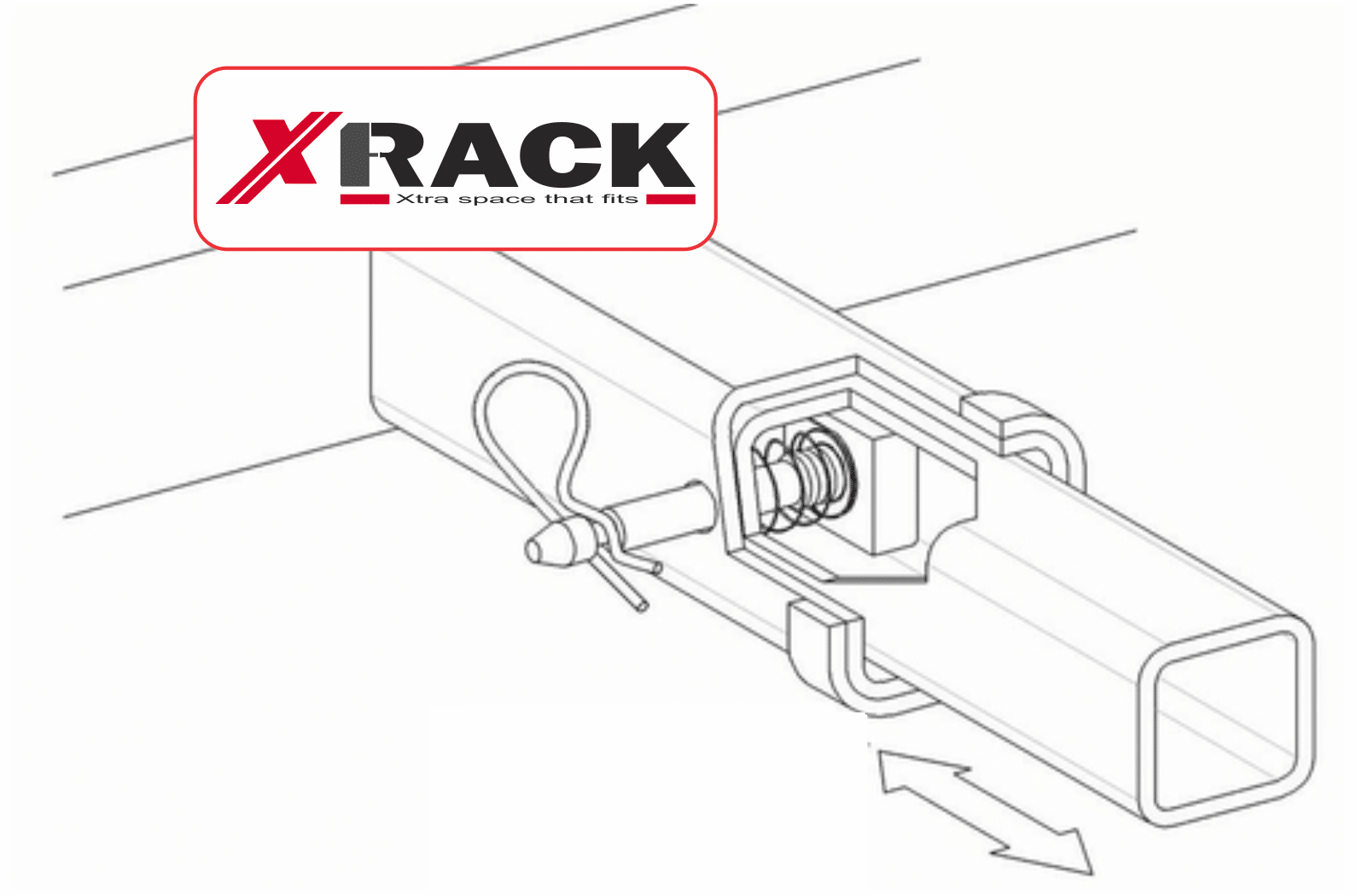 X-Rack perno antifurto gancio filettato con chiavi