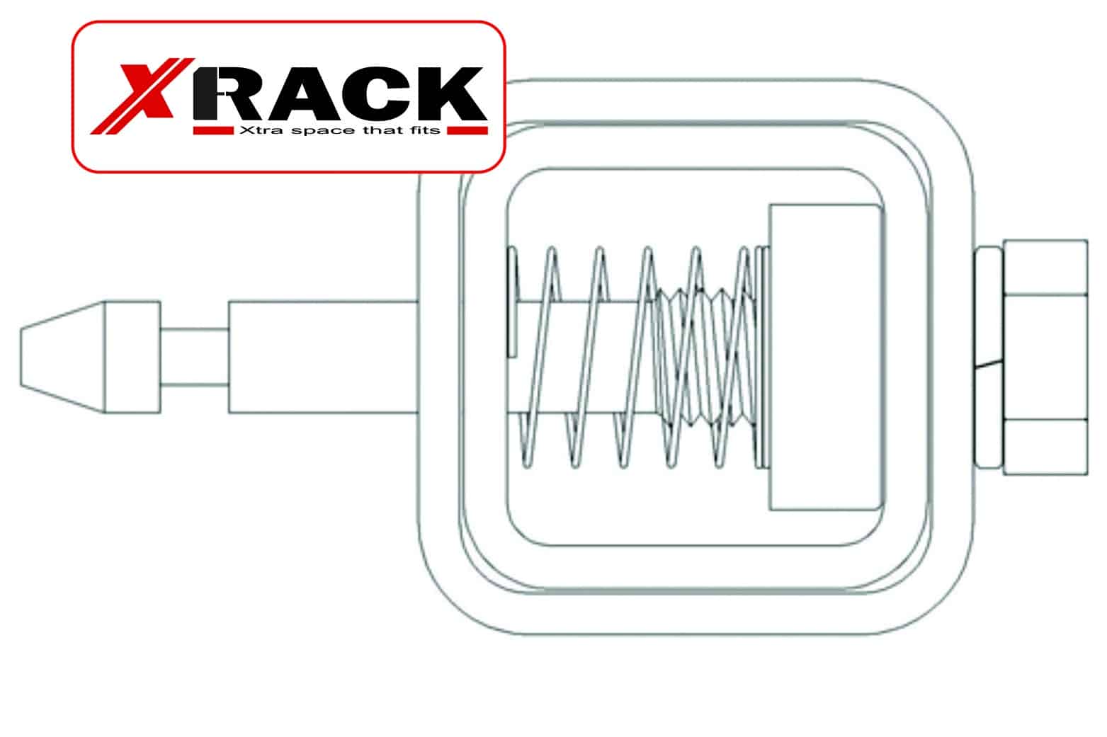 X-Rack Anti-Rattle 5/8 Perno Gancio Traino 2 Pollici