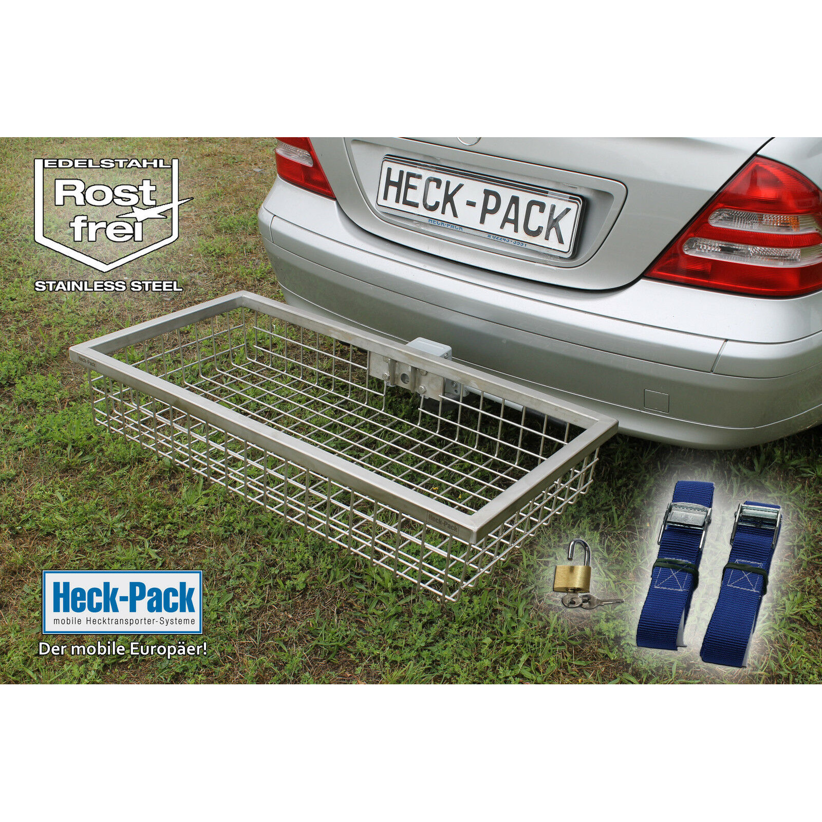 Heck-Pack Deluxe 1200x500 portapacchi gancio traino inox 89 kg