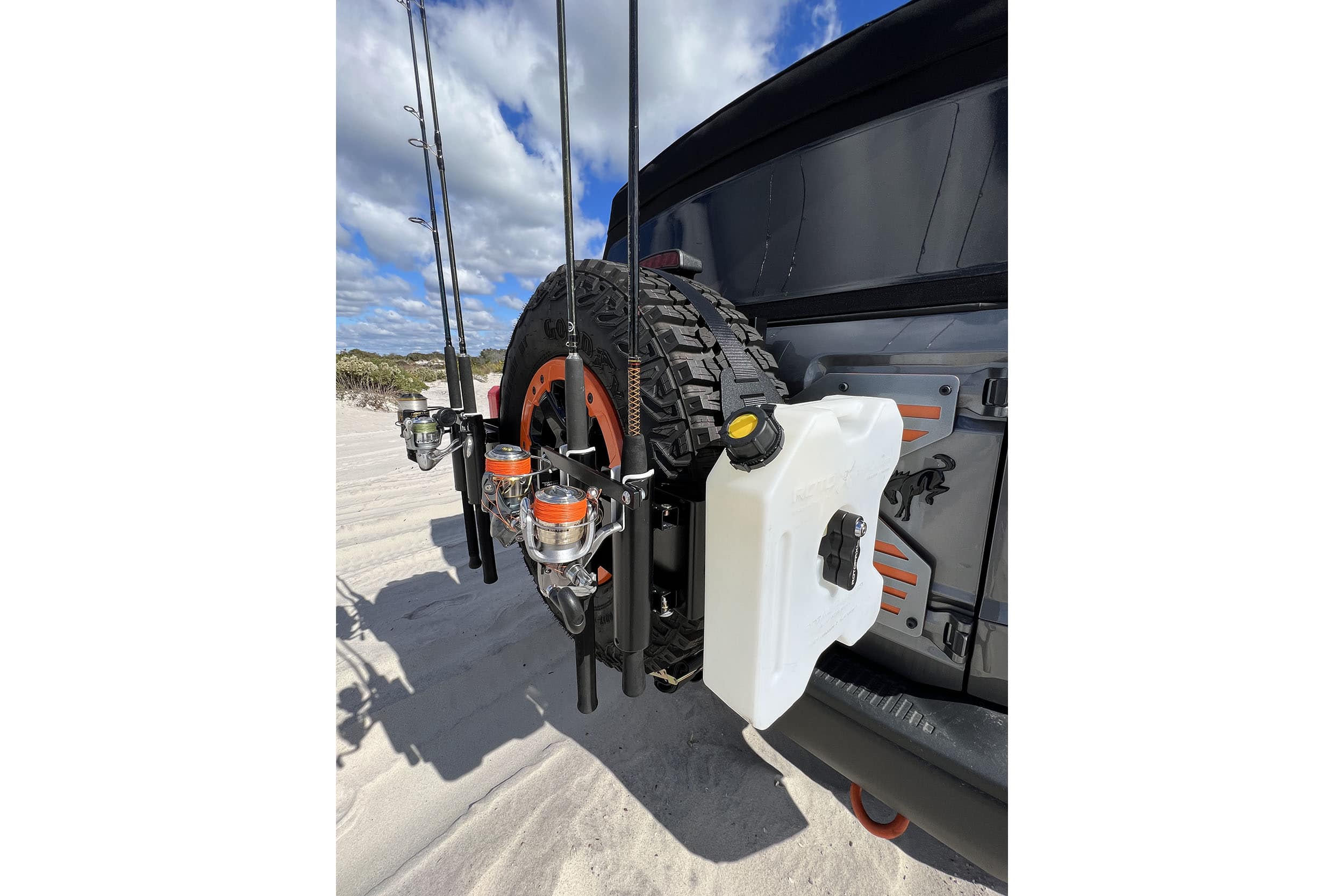 X-Rack XR-FRH-2 portacanne ruota scorta 2 canne con barra