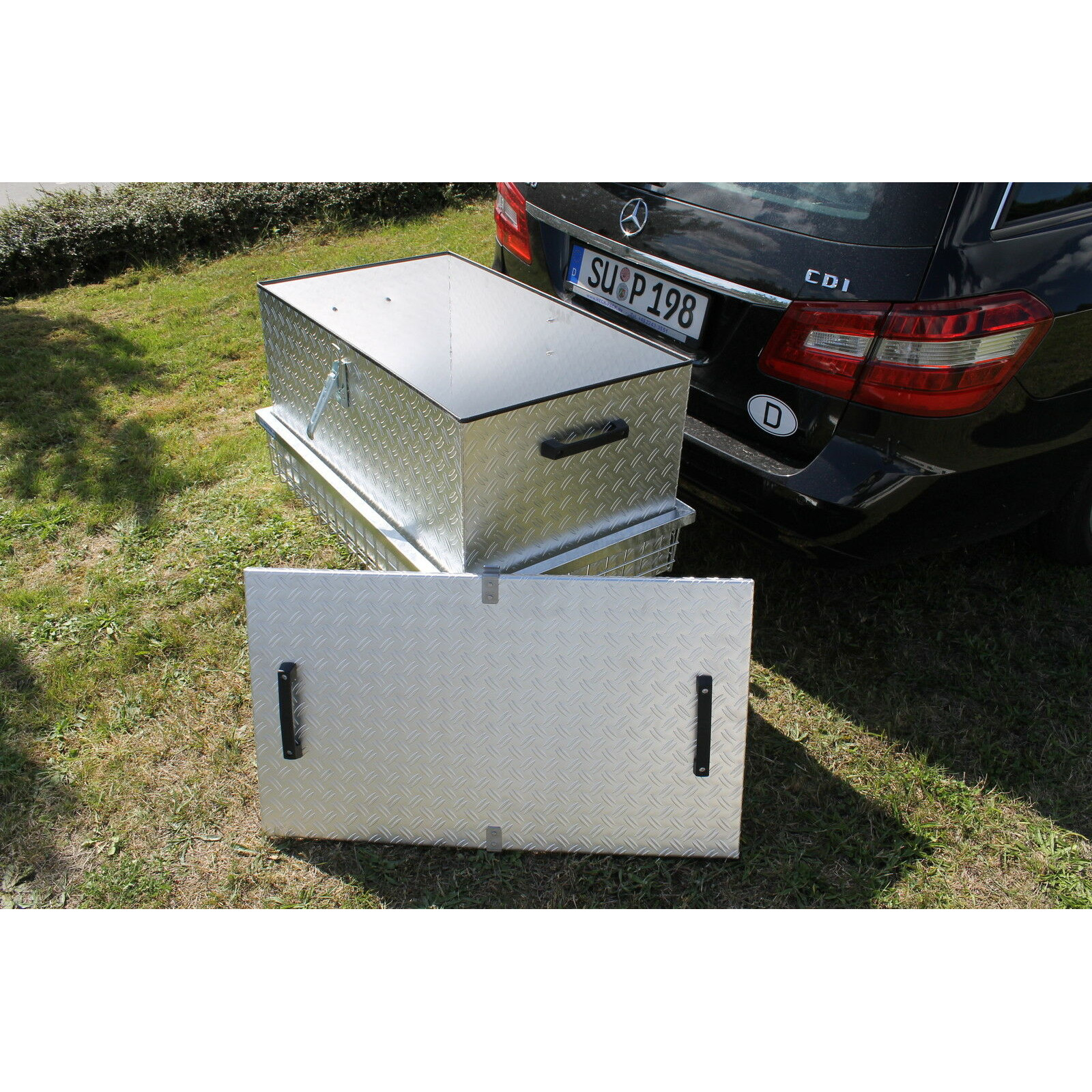 Heck-Pack 1200x500 mm box in alluminio per portapacchi con coperchio