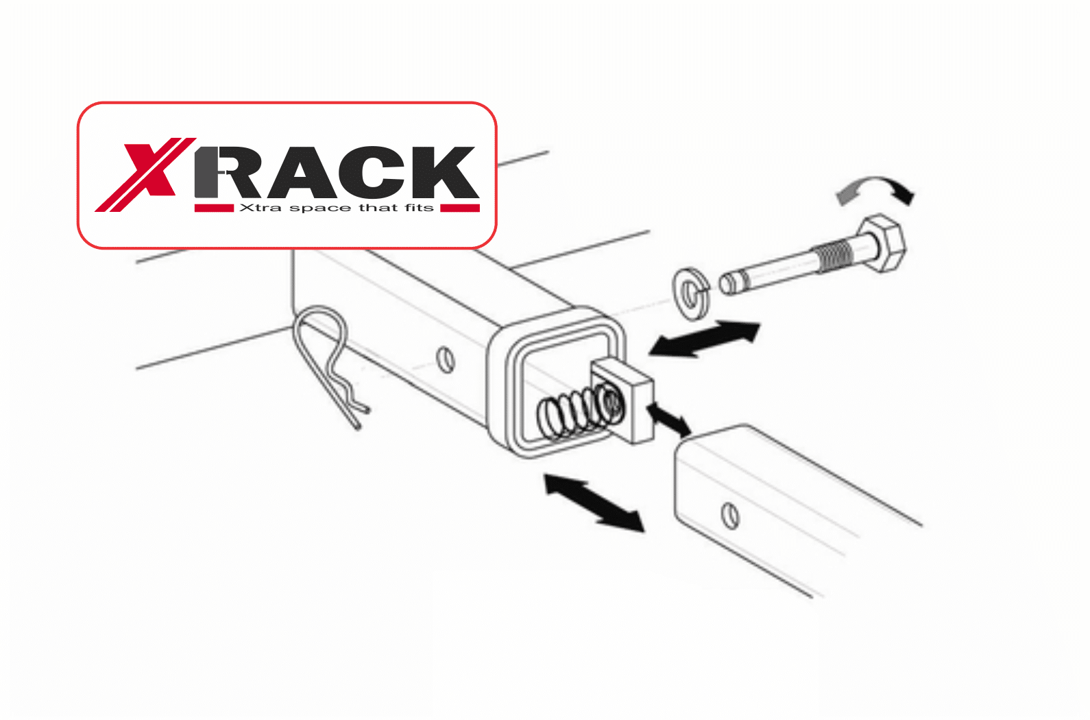 X-Rack Anti-Rattle 5/8 Perno Gancio Traino 2 Pollici